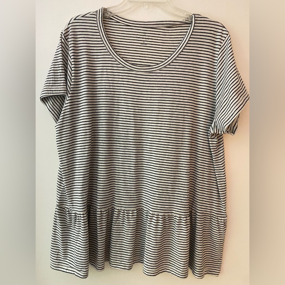 CASLON Striped Ruffle Tshirt